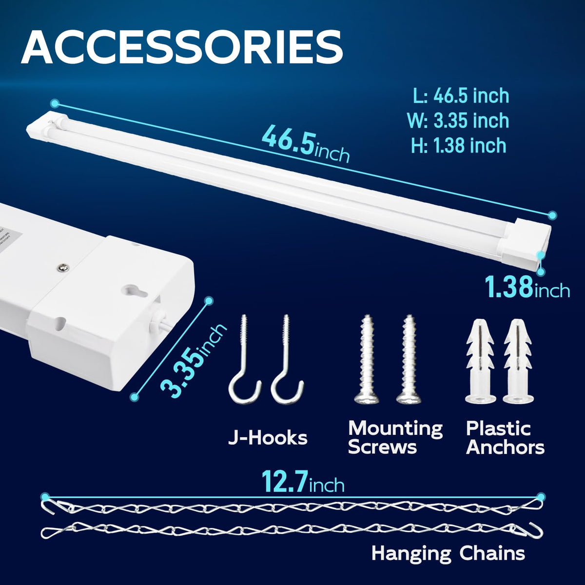 Hykolity LED shop light flush-mount option for a sleek ceiling look.