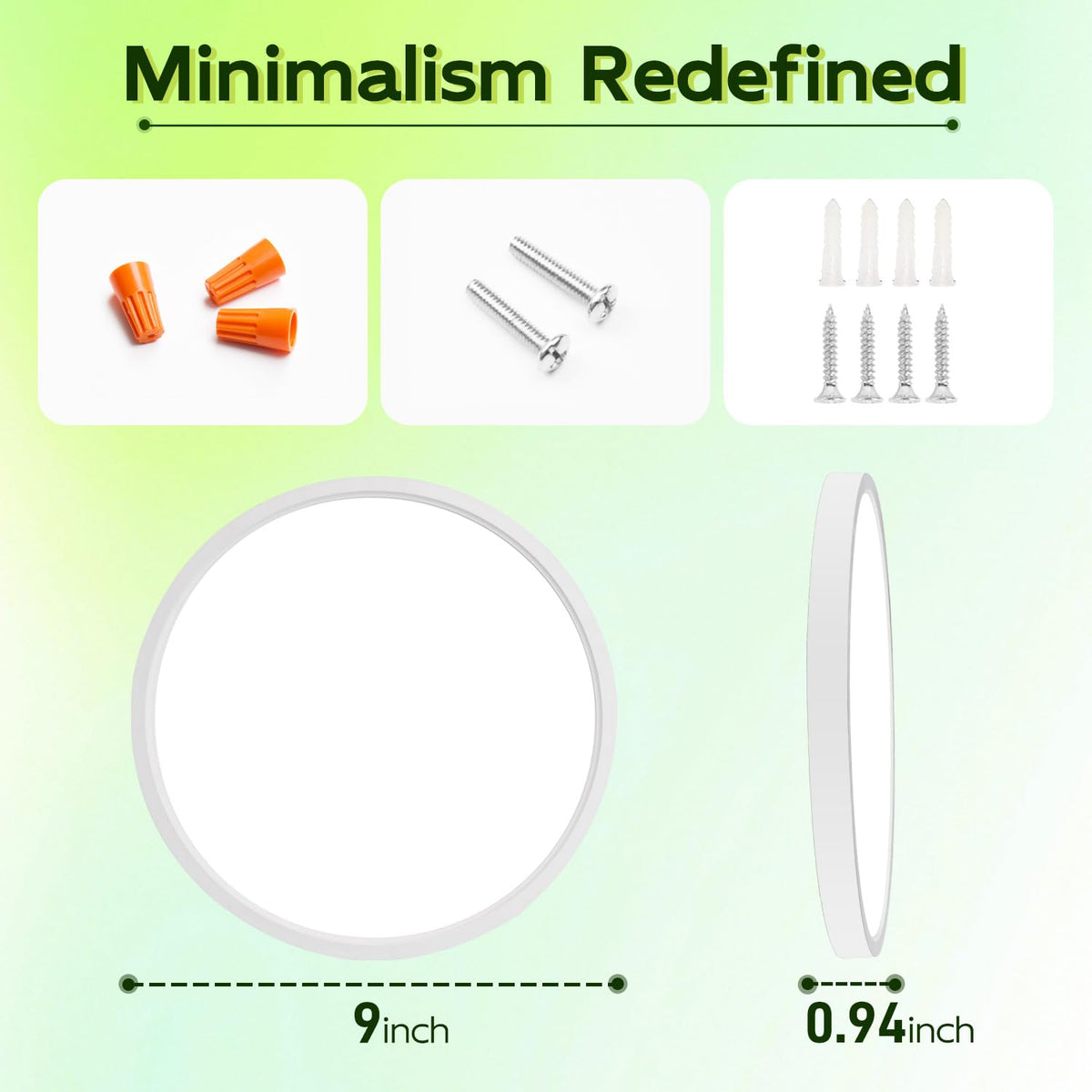 Hykolity low-profile ceiling light minimizes glare in compact rooms.