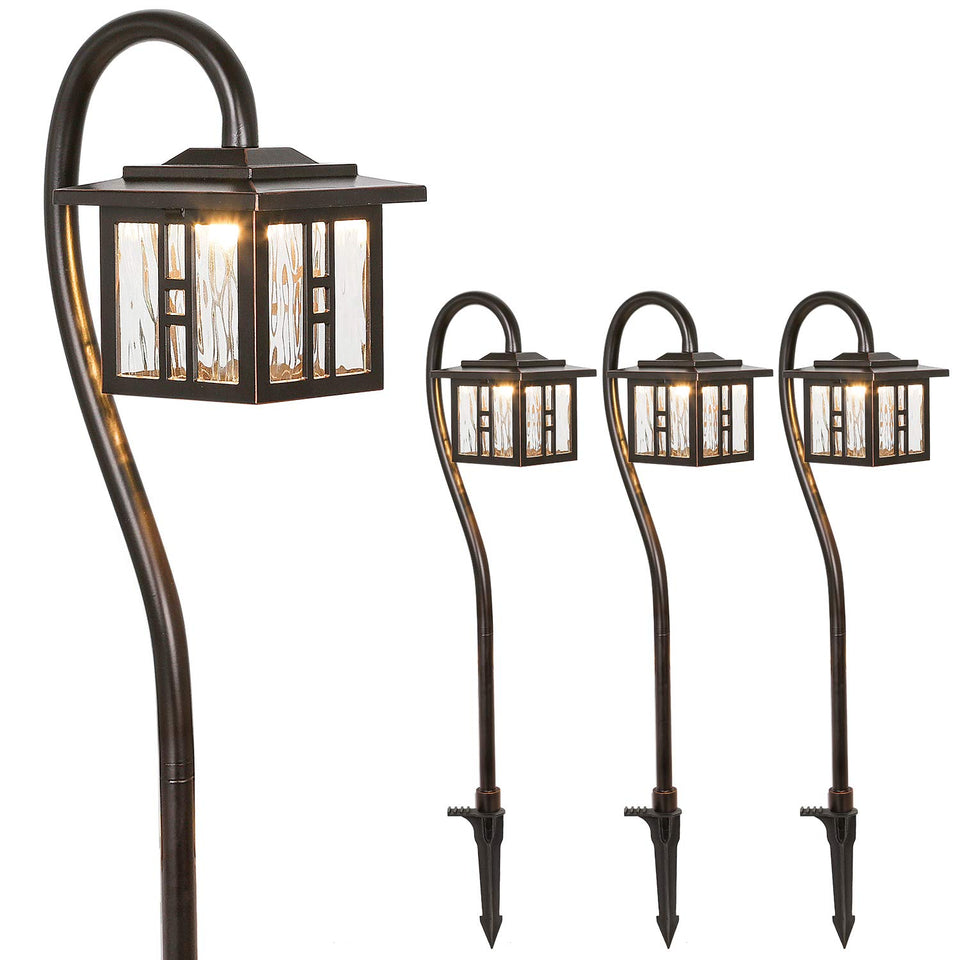 hykolity low voltage pathway light bronze front view for precise walkway illumination.