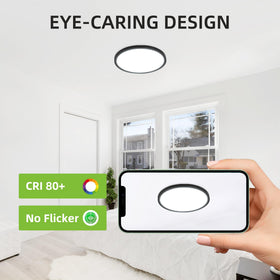 hykolity 12in round LED panel light 5000K offers bright daytime visibility