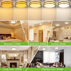 hykolity Saturn 10-inch LED ceiling light dimmable with TRIAC compatibility.