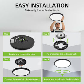 hykolity sliding-lock bracket makes flush-mount installation quick and safe