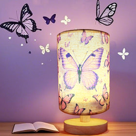 HYLNG butterfly lamp with purple shade for girls' room, soft ambient light