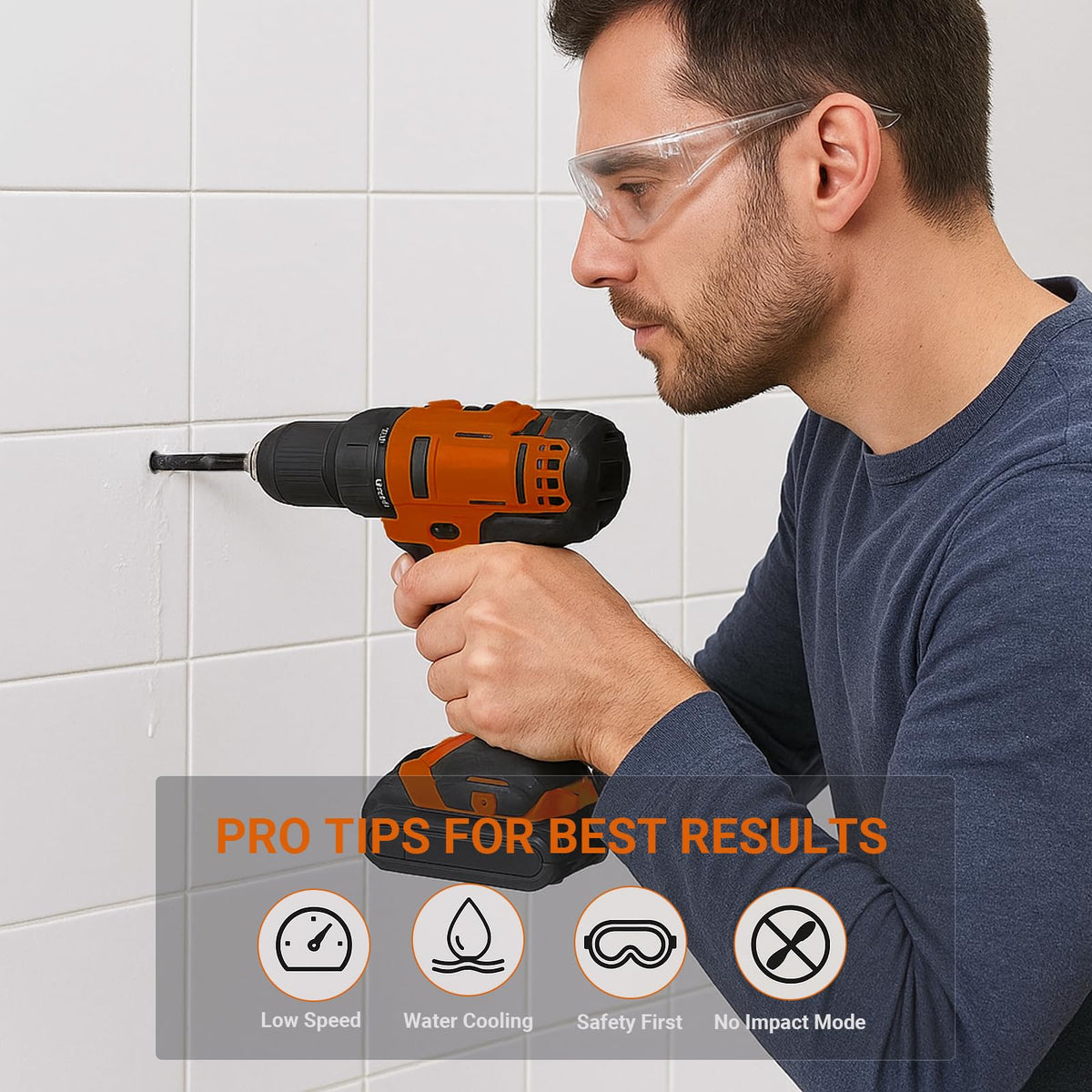 HYMNORQ clean-hole drilling through glass and ceramic with a smooth finish
