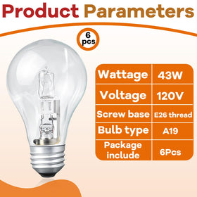 Hyparade A19 base bulbs fit most lamps with bright, clear light.