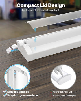 Hyperlite 4ft LED wraparound light emits neutral 4000K white for clear tasks