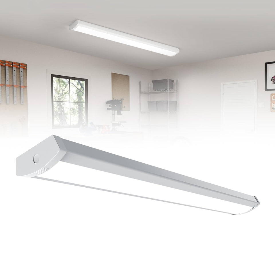 Hyperlite 4ft LED wraparound light ready for quick ceiling installation