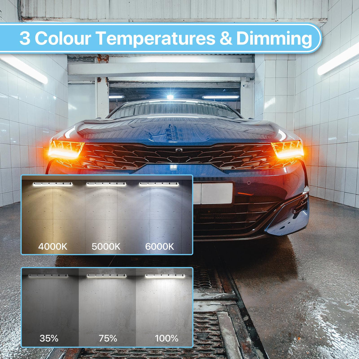 Hyperlite IP65 sealed vapor light protects against moisture in wet locations.