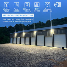 Barn and yard illumination with Hyperlite wall pack 120W for better visibility.