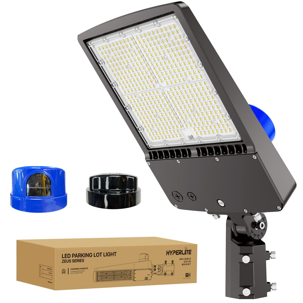 HYPERLITE LED 300W parking lot light delivers 45,000 lumens for wide-area visibility.