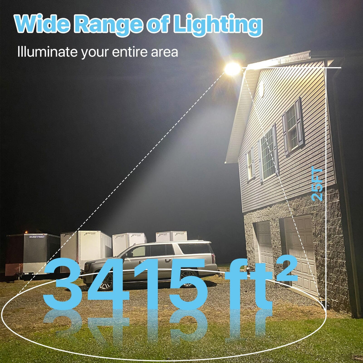 HYPERLITE LED pole light with built-in photocell for dusk-to-dawn operation