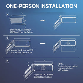 Durable outdoor wall pack by Hyperlite for garage and exterior walls.