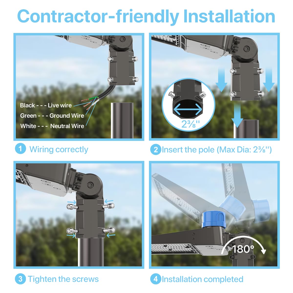 HYPERLITE lighting suitable for parking lots and stadiums in outdoor spaces.