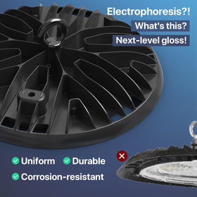 Hyperlite UFO LED high bay light aluminum housing emphasizes durable heat management