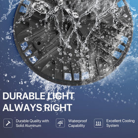 Hyperlite UFO LED high bay light warehouse setup illustrates broad coverage for wide spaces