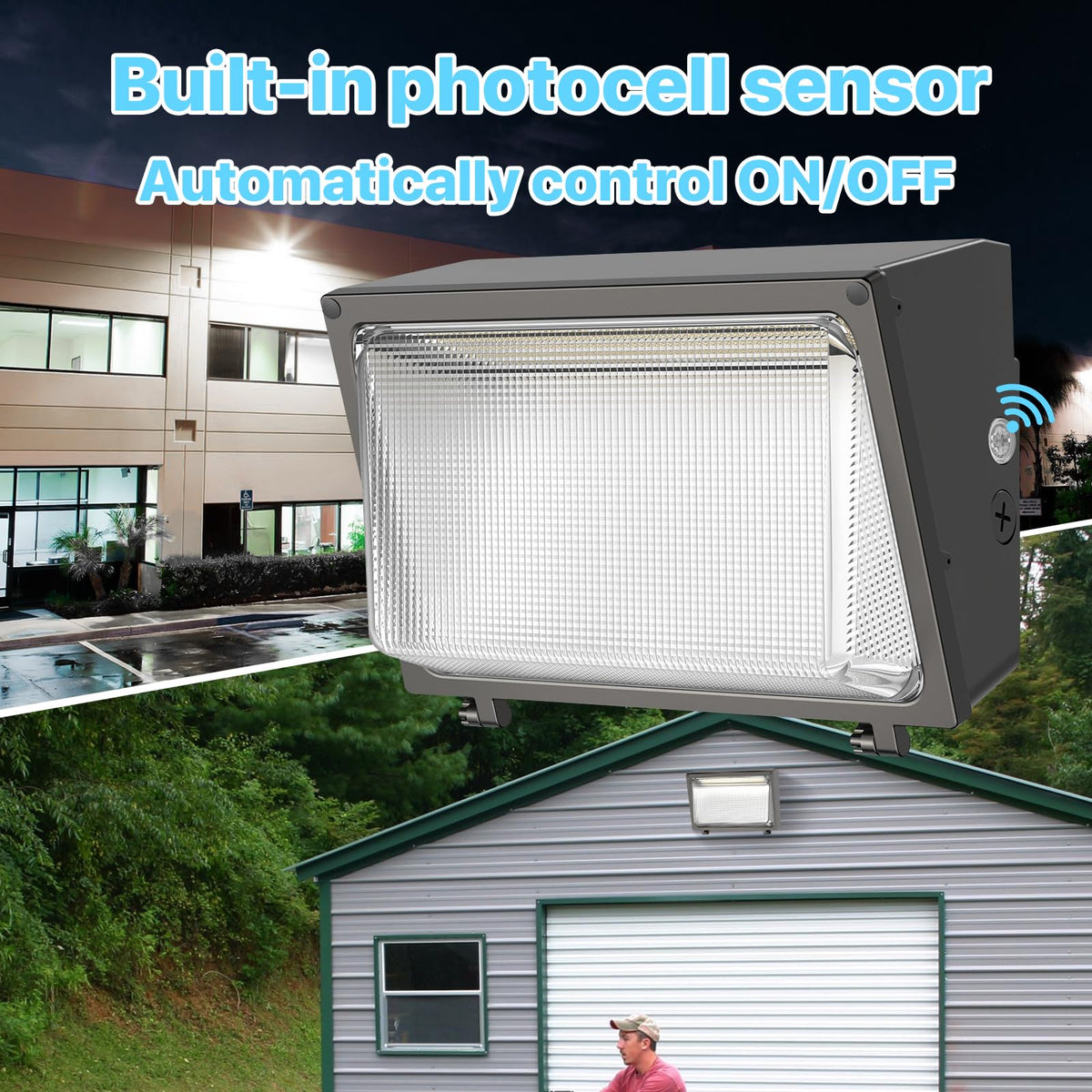 Detachable hinge helps one-person installation of the wall pack