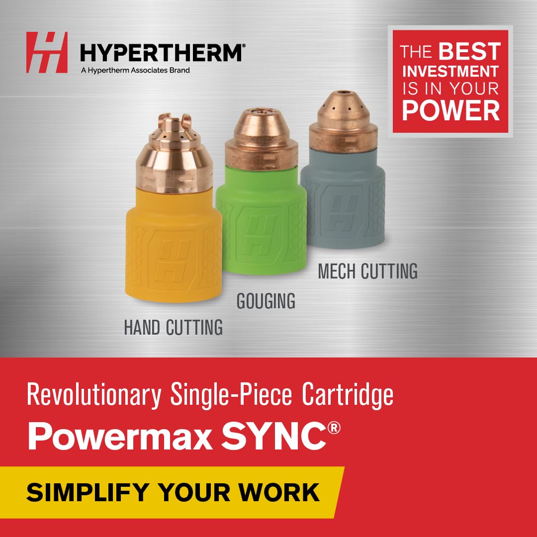 Hypertherm SmartSYNC 65A cartridge in action for efficiency.