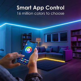 hyrion LED strip displaying 16 million color options and scenes.