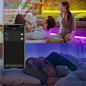 hyrion LED strip timer function for automated lighting routines.