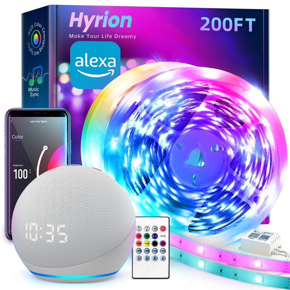 hyrion smart LED strip living room ambience demonstrates color options for cozy evenings