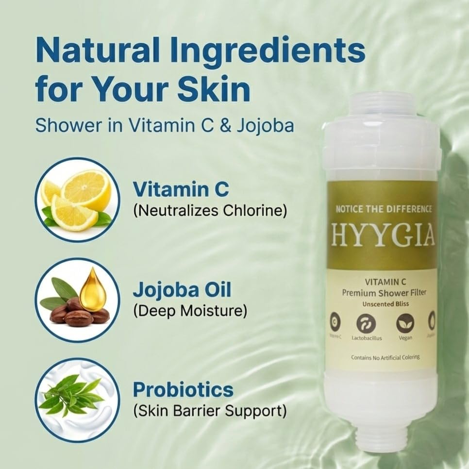 HYYGIA filter helps reduce dryness and frizz, supporting softer skin and shinier hair.