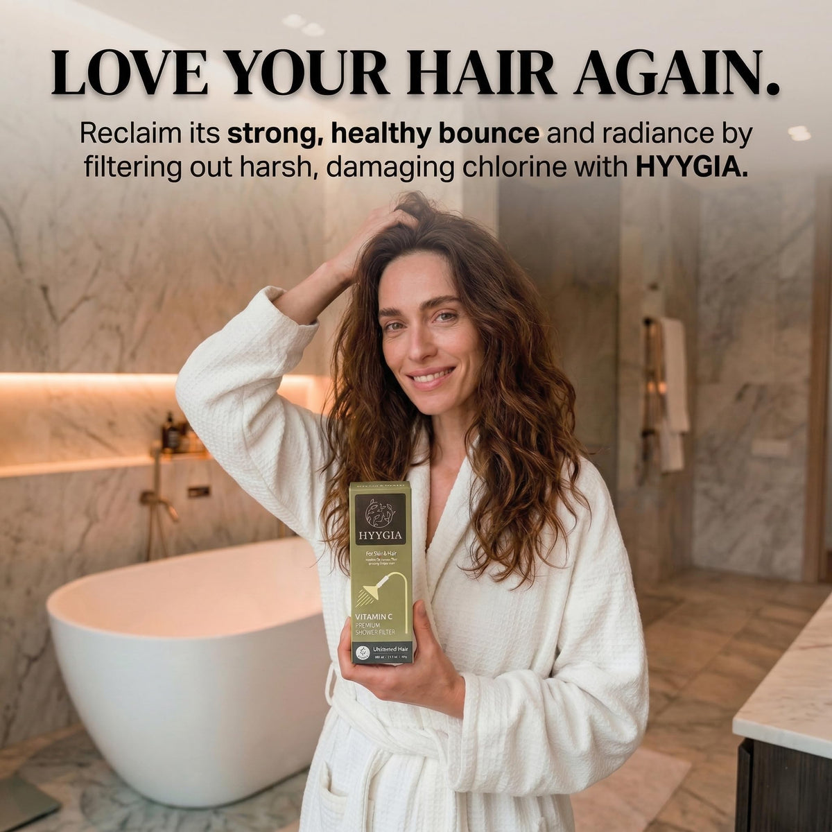 HYYGIA universal-fit shower filter ensures compatibility with most showers.