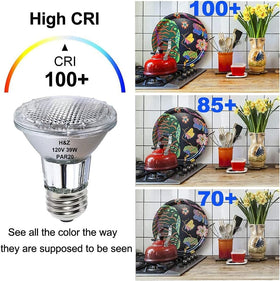 H&Z PAR20 flood bulb energy-saving visuals vs older halogen