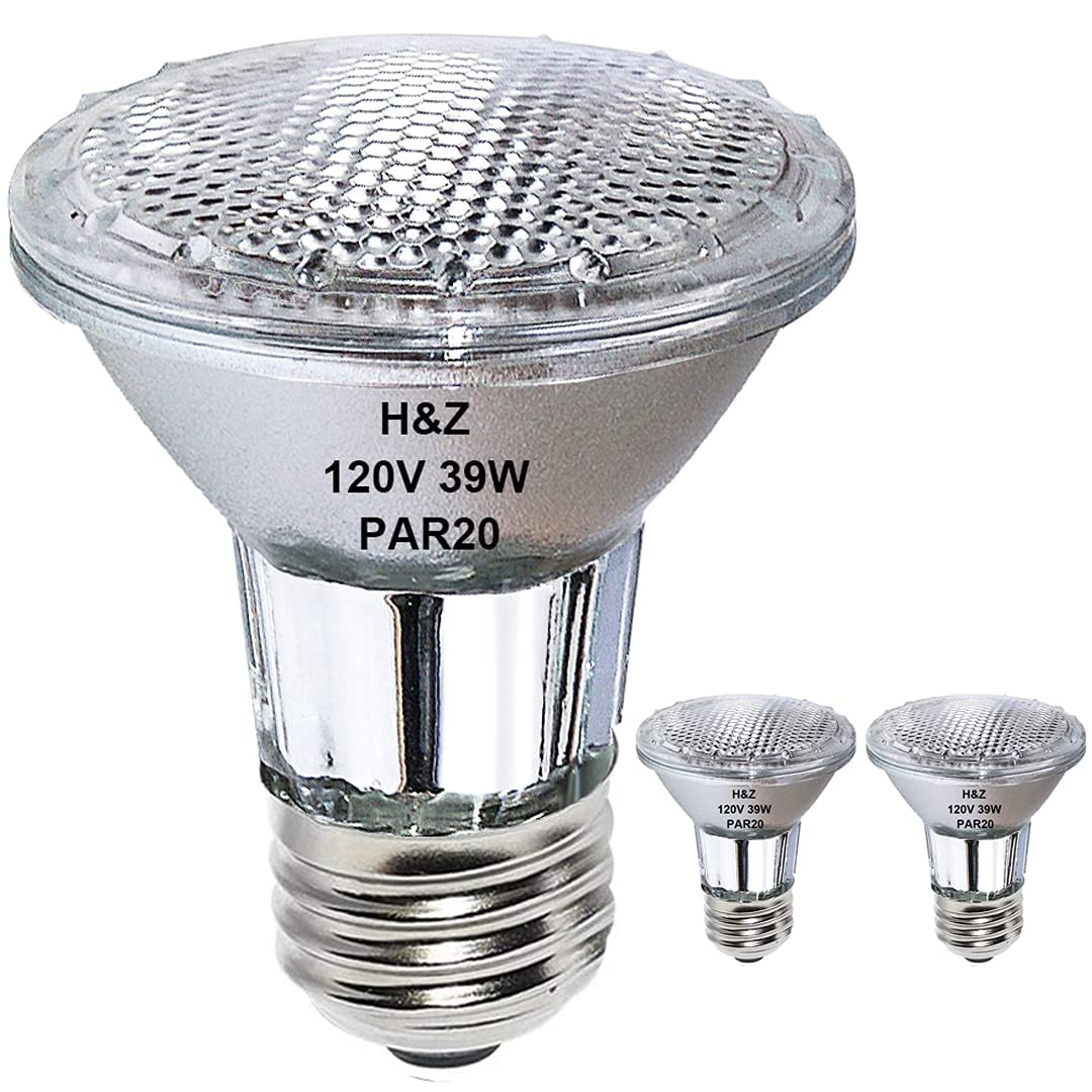 H&Z PAR20 flood bulb front view, two-pack, ready for recessed lighting
