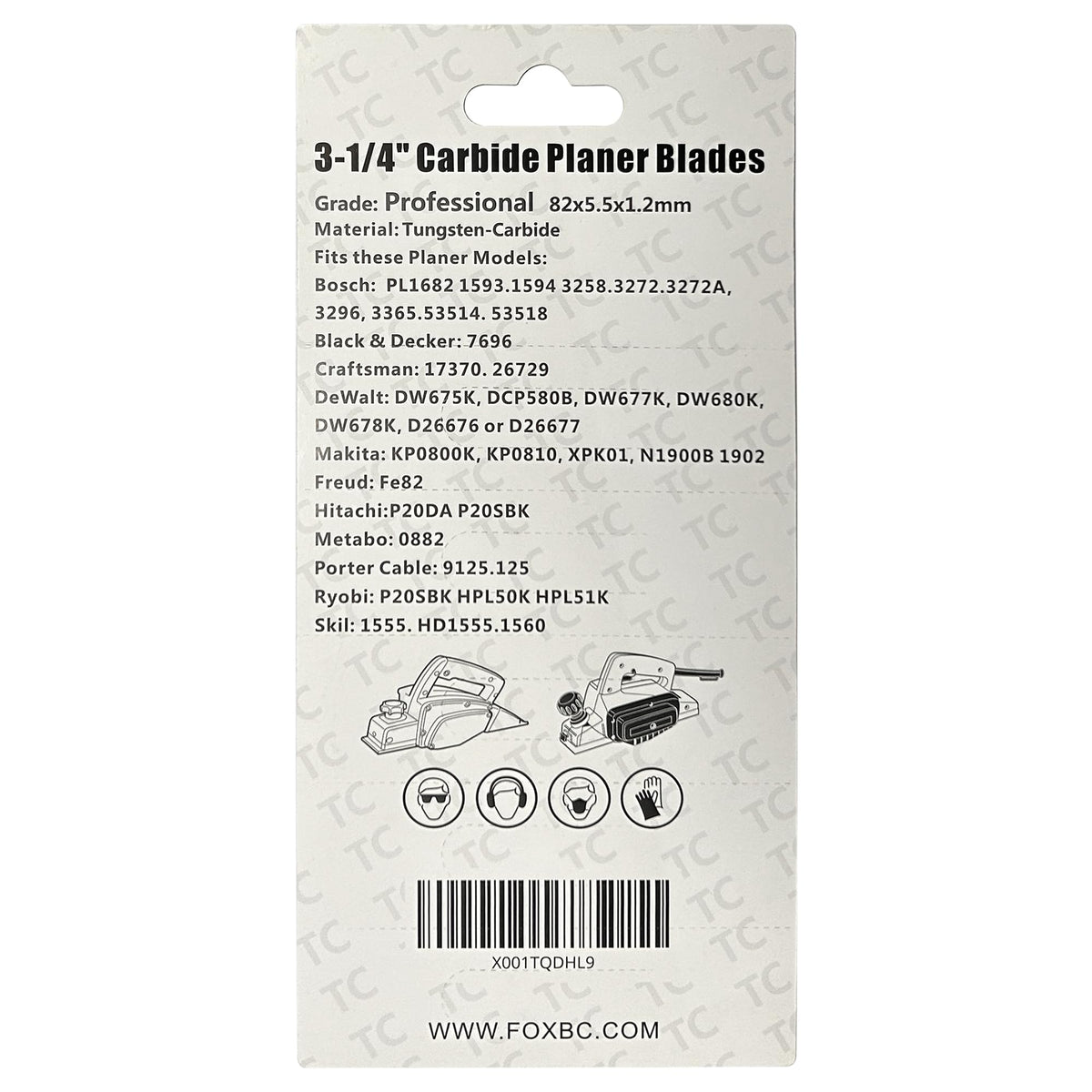HZ 10-pack planer blades in plastic case for easy storage and quick replacements