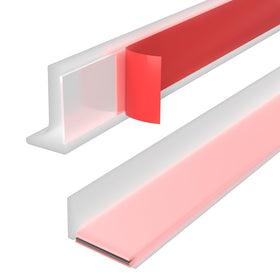 Hzetuu shower threshold water dam guard adhesive back provides leak-proof edge protection.