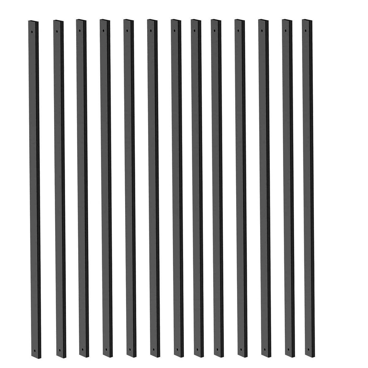 HZIU deck balusters with end caps and screws for simple outdoor installation.