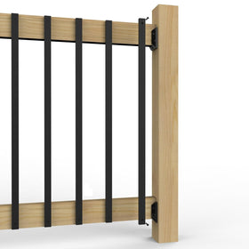 HZIU deck rail spindles fit wood and composite railings for versatility.