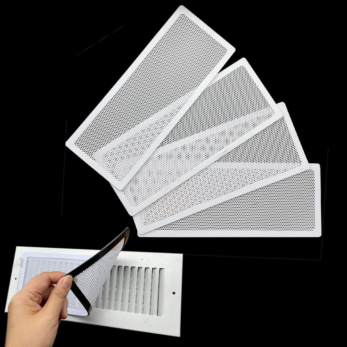 i frmmy white floor register vent screen cover front view with magnetic attachment for easy install