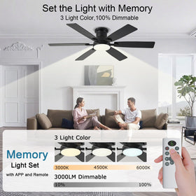 iacaf 52-inch DC motor runs quietly, saving energy while circulating air