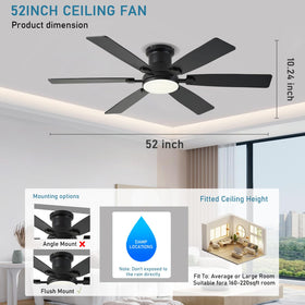 iacaf 52-inch timer-off function helps schedule cooling and lighting automatically