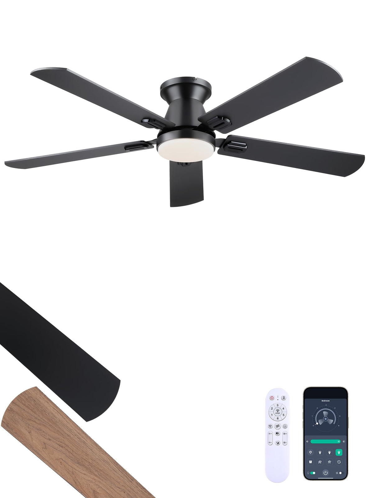 iacaf ceiling fan lights 52-inch remote provides bright, adjustable lighting for living spaces.