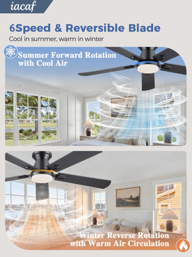 iacaf ceiling fan remote control and app enable effortless adjustments.