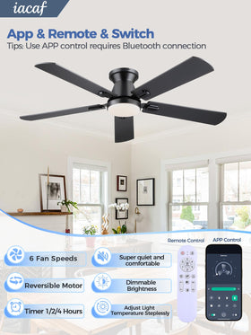 iacaf low-profile ceiling fan 52inch blends with modern decor while cooling quietly.