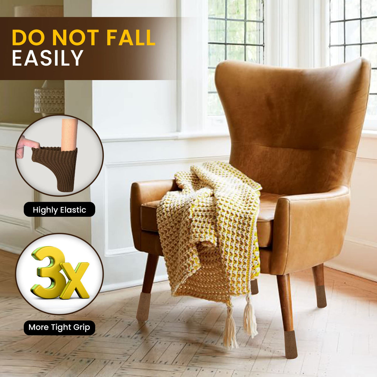 IAMZAY durable double-layer knit provides long-lasting floor protection.