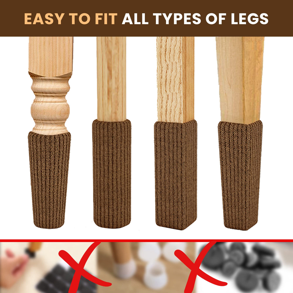 IAMZAY machine-washable chair leg socks for simple care and longevity.