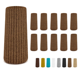 IAMZAY chair leg socks pack in brown protecting hardwood floors from scratches.
