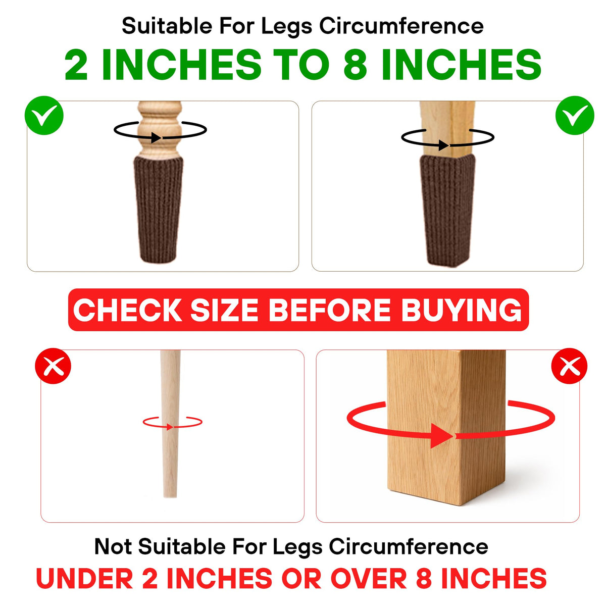 IAMZAY coffee chair leg socks with slip-free grip for stable seating