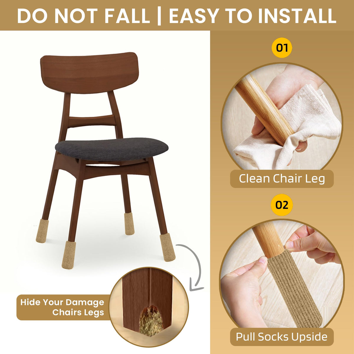 IAMZAY noise-reduction chair socks cushioning movement and reducing squeaks