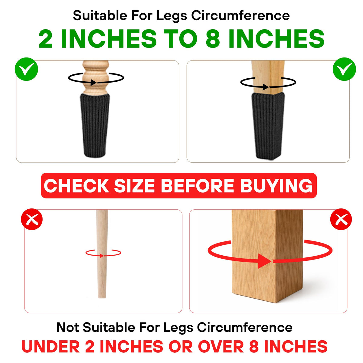 IAMZAY non-slip chair leg socks provide a firmer grip on legs