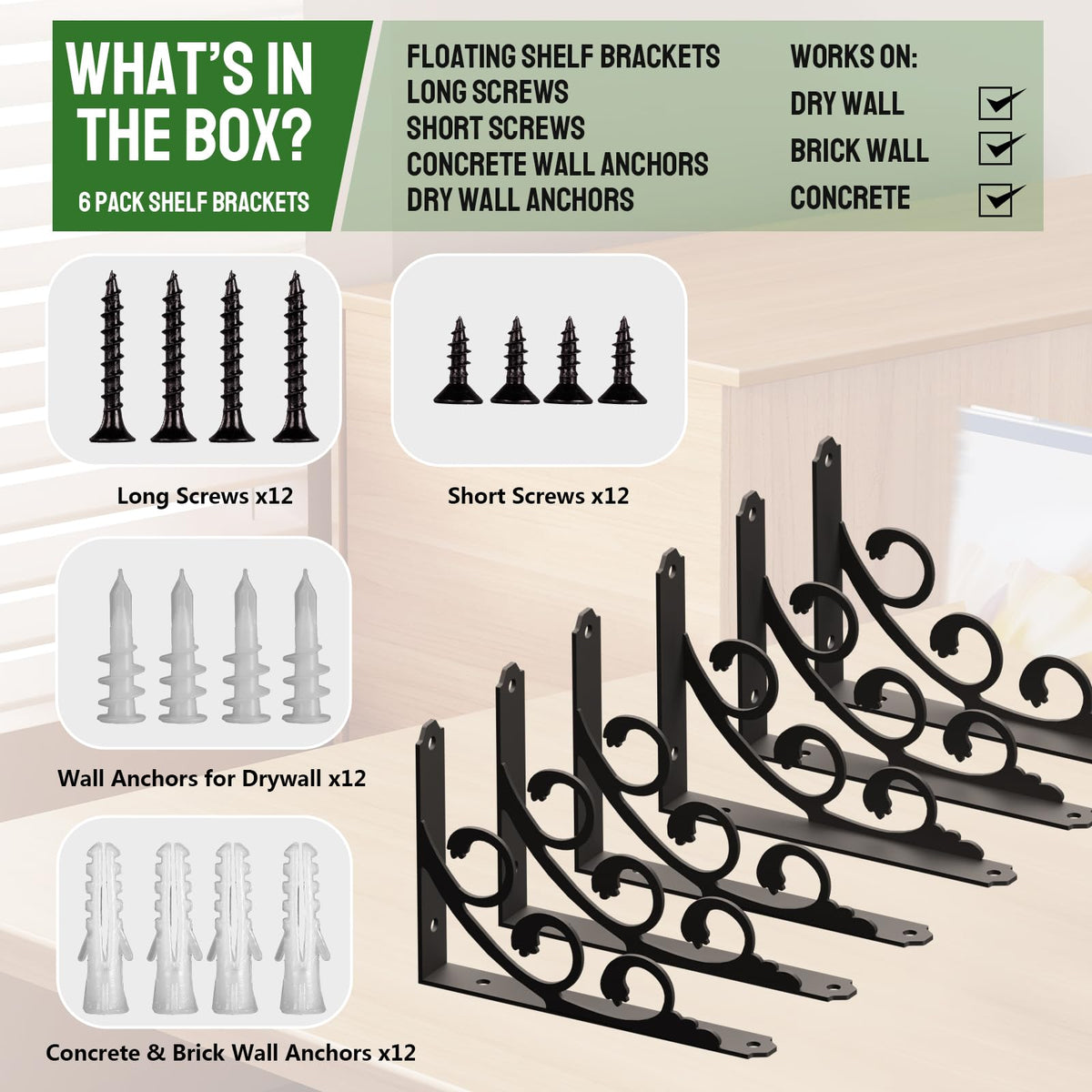 IARTOPS decorative rustic iron brackets complement living spaces and storage