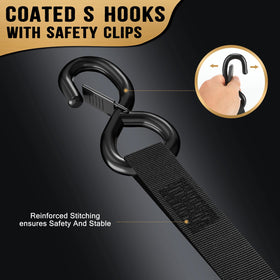 IAZZCO retractable ratchet straps 1800 lbs break strength tag highlights rugged durability.