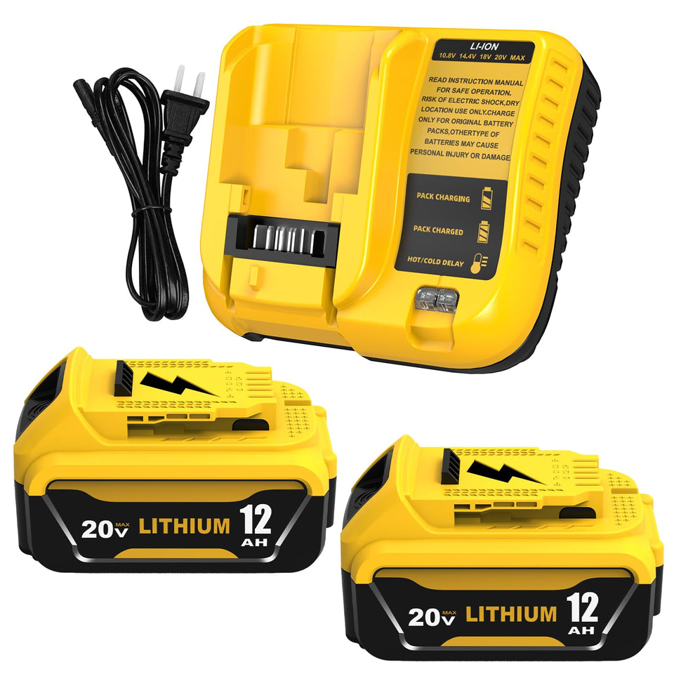 Ibanti DCB208 battery front view shows compact, high-capacity design for longer runtimes.