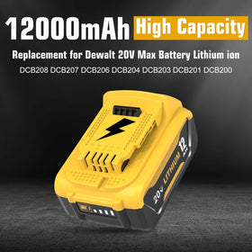 Ibanti DCB208 battery side view demonstrates robust build for heavy-duty use.