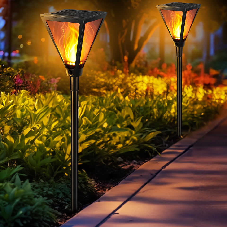 ibaycon 28 inch torch lights with dancing flame add warm garden ambiance