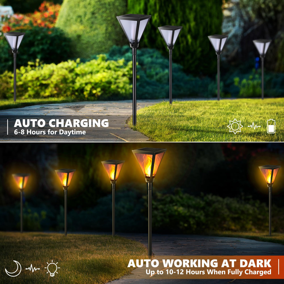 ibaycon 28 inch torch lights ground stake installation for easy setup